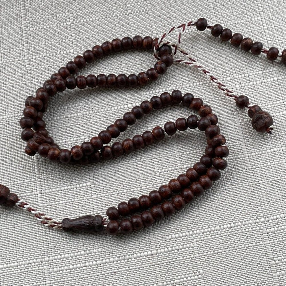 Handmade Prayer Beads Islamic Tasbeeh Dark Brown Real Wood Beads Tasbeh